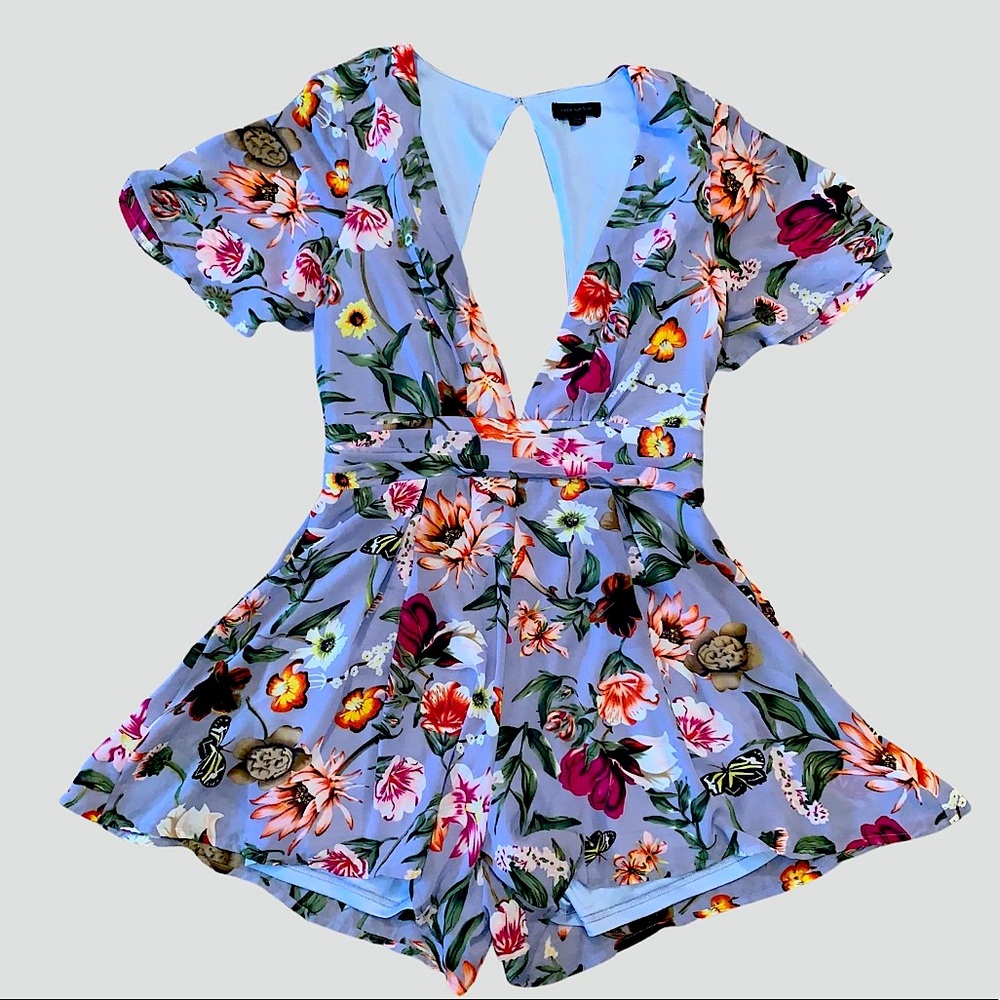 Lavender Spring Floral Cocktail Romper